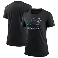 T-shirt Nike noir Carolina Panthers 2024 NFL Crucial Catch Tri-Blend pour femme