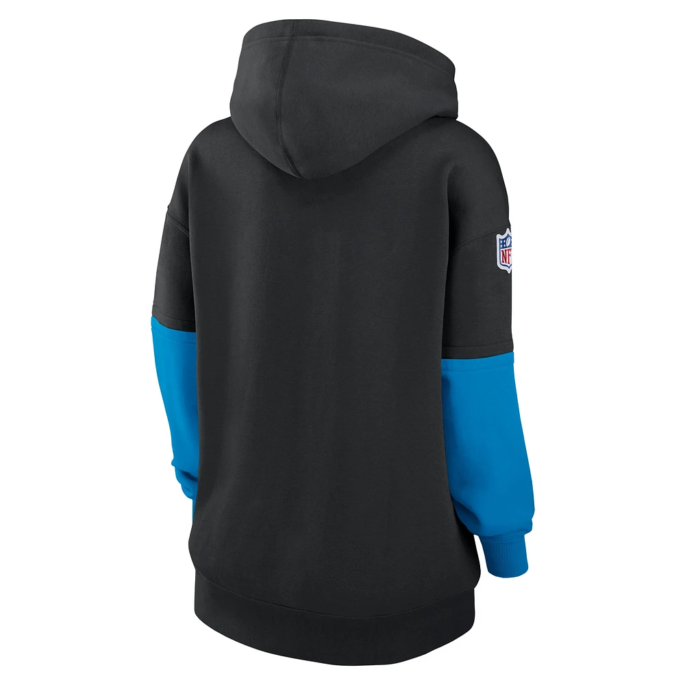 Women's Nike Black Carolina Panthers 2024 Sideline Essential Fleece Pullover Hoodie