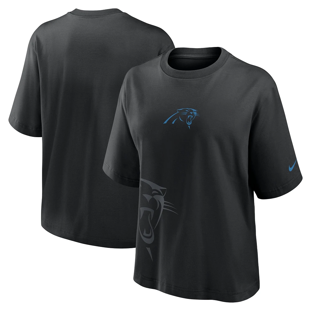 T-shirt boxy Nike noir Carolina Panthers pour femme