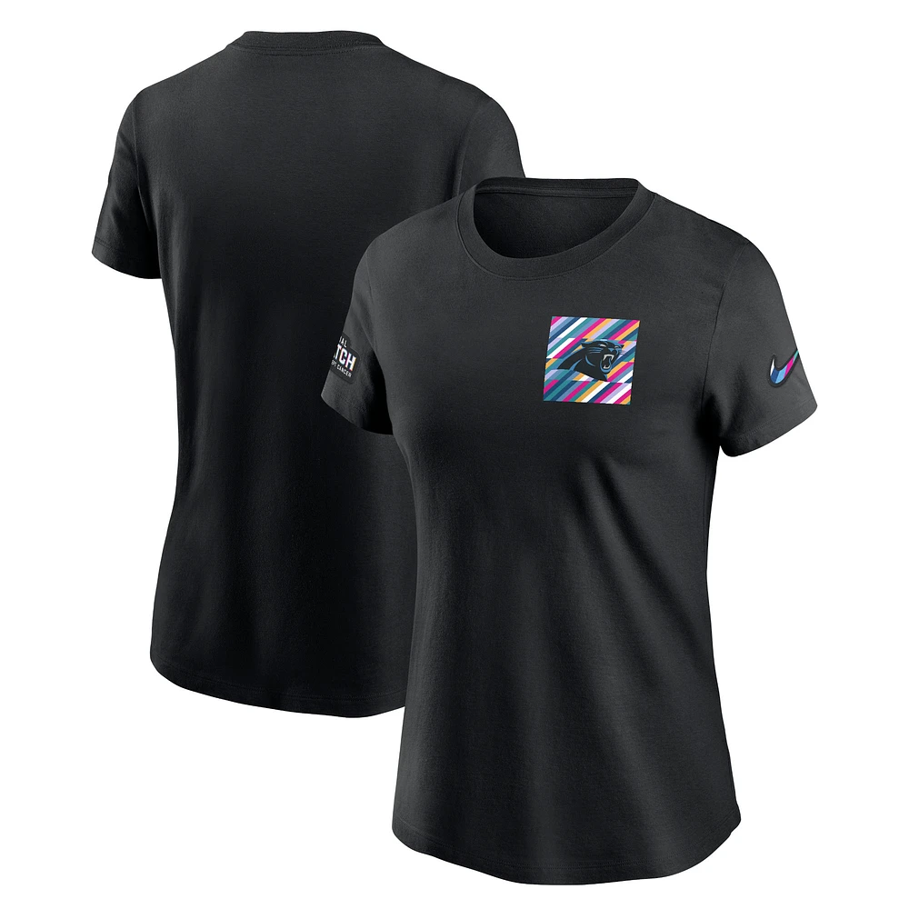 T-shirt Nike noir pour femme Carolina Panthers Crucial Catch Sideline Tri-Blend