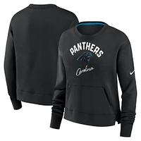 Women's Nike Black Carolina Panthers High Hip Pullover Sweatshirt