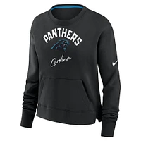 Women's Nike Black Carolina Panthers High Hip Pullover Sweatshirt