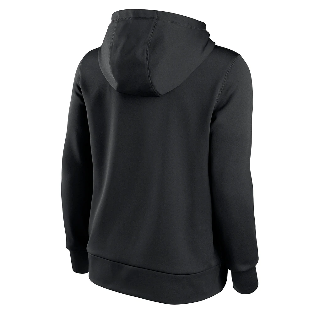 Haut à capuche léger et performant des Panthers de la Caroline noirs pour femme Nike
