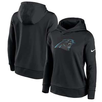 Haut à capuche léger et performant des Panthers de la Caroline noirs pour femme Nike