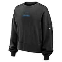 Sweat-shirt surdimensionné Nike noir Carolina Panthers Rewind pour femme