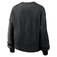 Sweat-shirt surdimensionné Nike noir Carolina Panthers Rewind pour femme