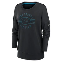 Women's Nike Black Carolina Panthers Rewind Playback Icon Performance Pullover Sweatshirt