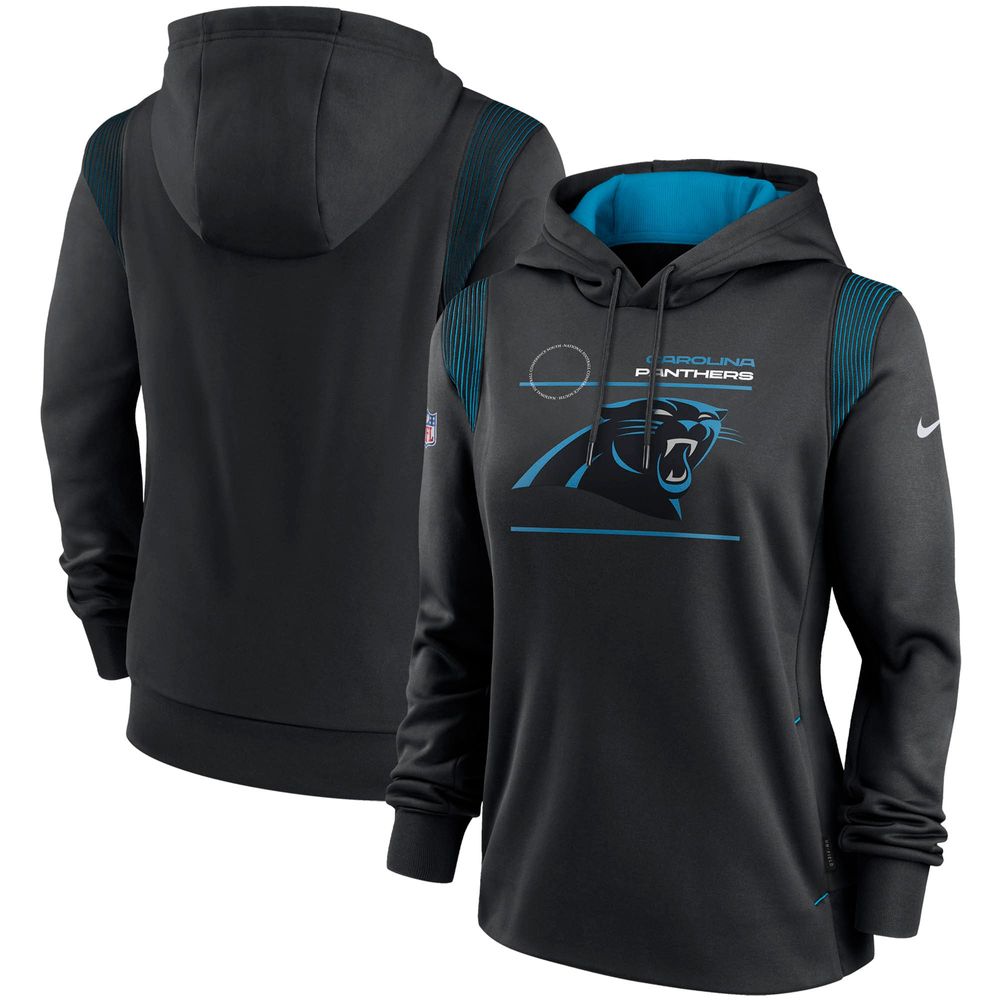 Women's Nike Black Carolina Panthers Sideline Performance Pullover Hoodie