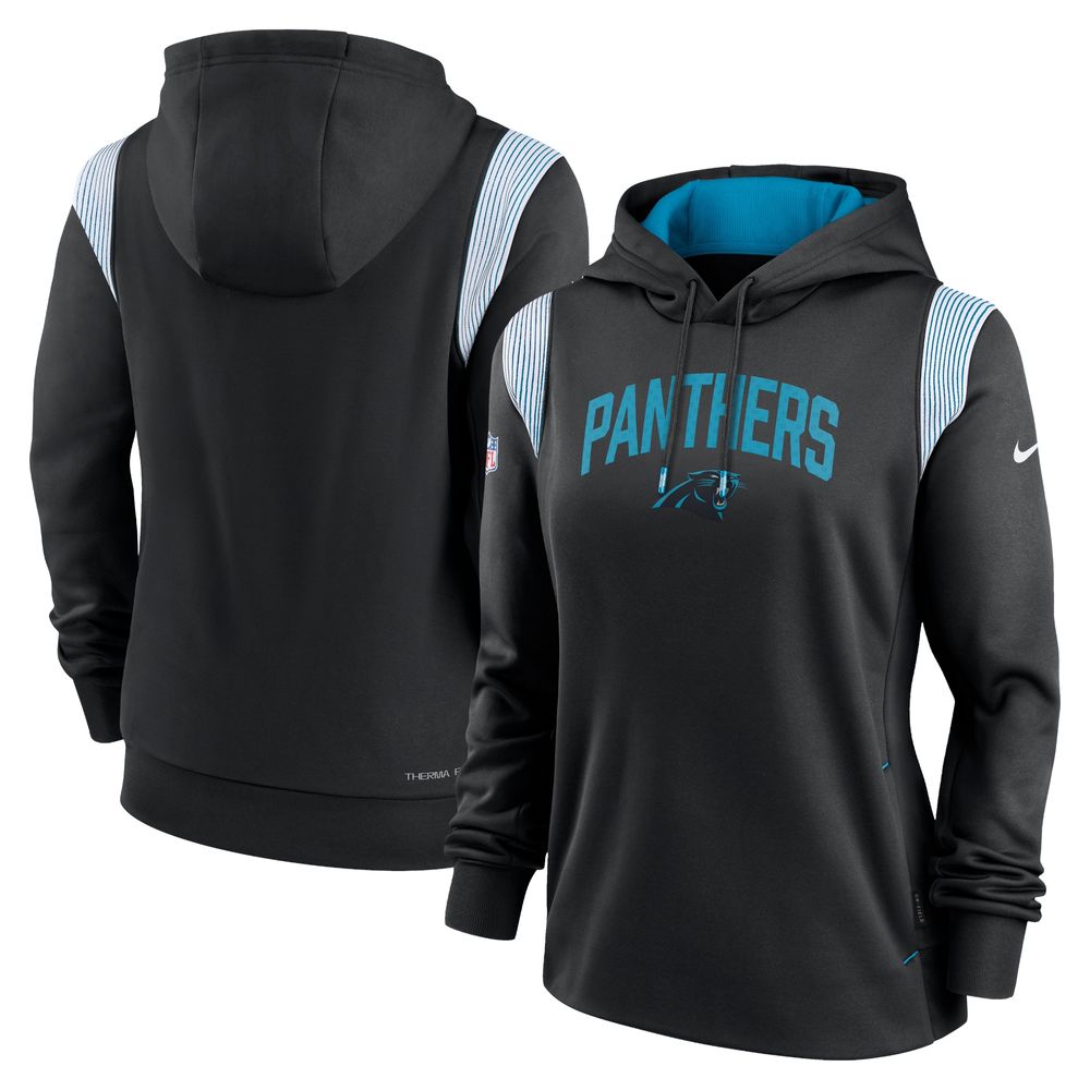 Women's Nike Black Carolina Panthers Sideline Stack Performance Pullover Hoodie