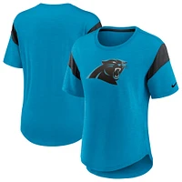 Haut tendance avec logo principal des Carolina Panthers Nike bleu pour femme