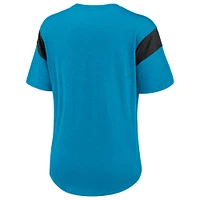 Haut tendance avec logo principal des Carolina Panthers Nike bleu pour femme