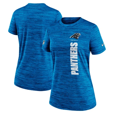 T-shirt Velocity Performance Nike bleu Carolina Panthers pour femme