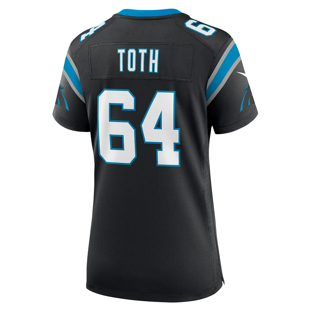 Maillot de match Nike Brett Toth pour femme, noir, Carolina Panthers