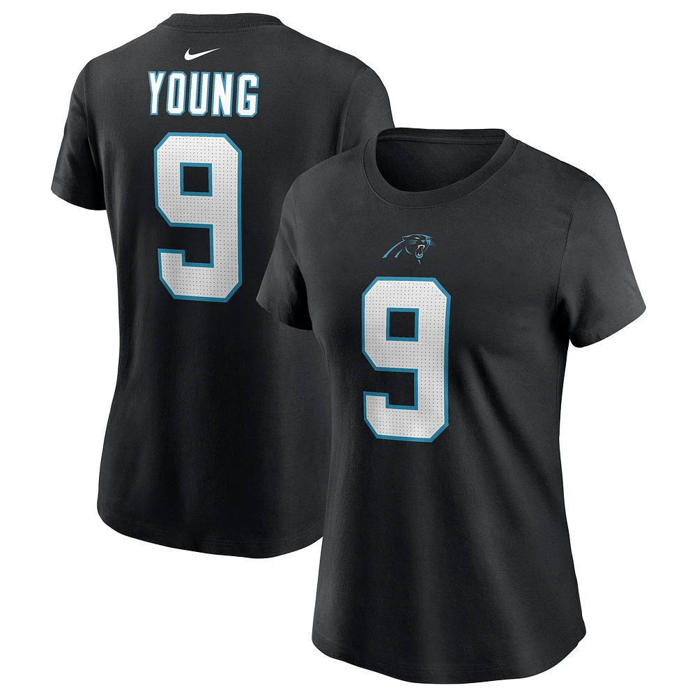 T-shirt Nike Bryce Young pour femme avec nom et numéro de joueur des Carolina Panthers noir