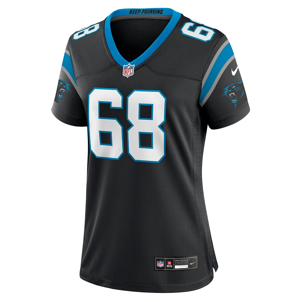 Maillot de match l'équipe Nike Cade Mays pour femmes, noir, Carolina Panthers