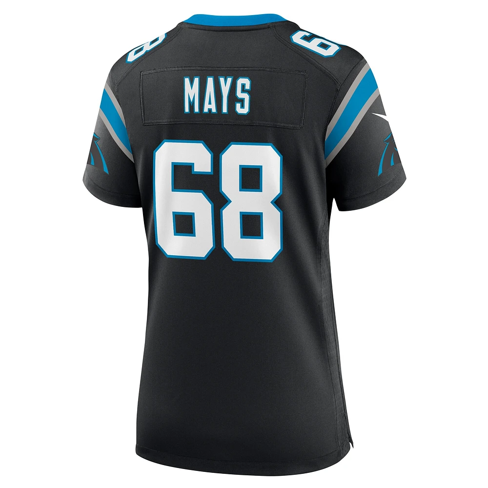 Maillot de match l'équipe Nike Cade Mays pour femmes, noir, Carolina Panthers