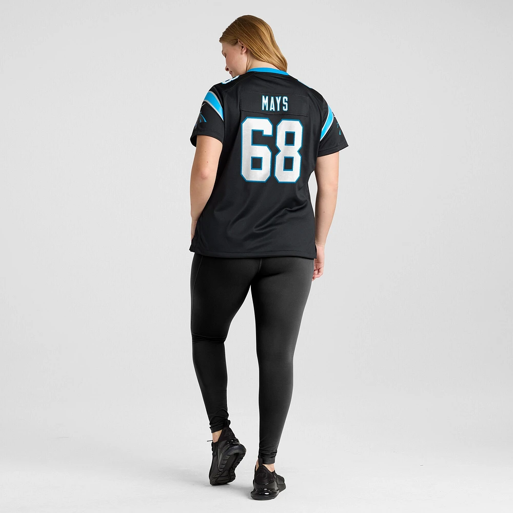 Maillot de match l'équipe Nike Cade Mays pour femmes, noir, Carolina Panthers