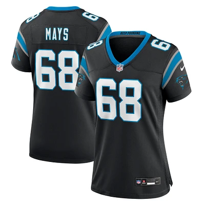 Maillot de match l'équipe Nike Cade Mays pour femmes, noir, Carolina Panthers