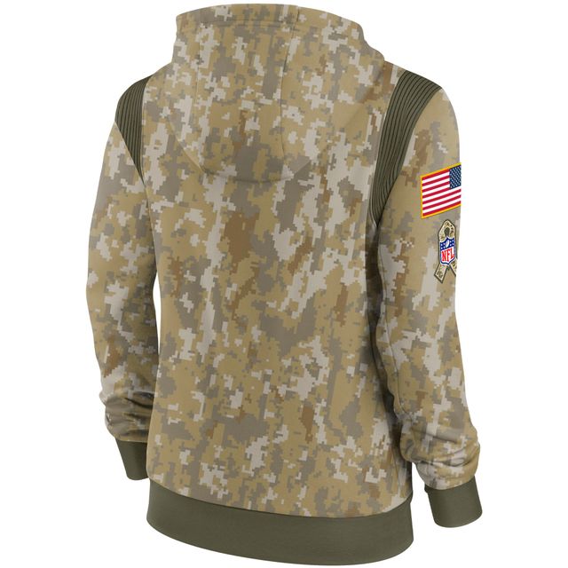 Nike Camo Carolina Panthers 2021 Salute To Service pour femme - Therma Performance Pullover Hoodie