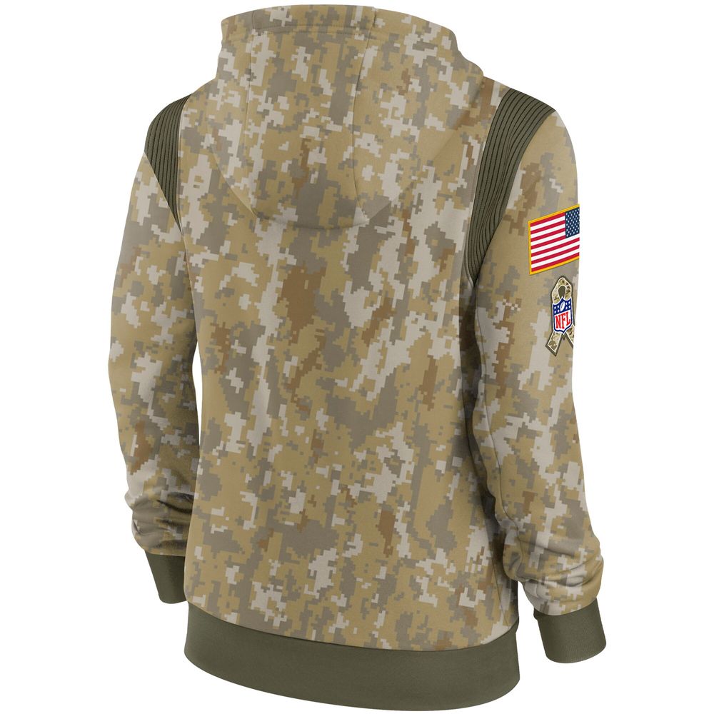 Women's Nike Camo Carolina Panthers 2021 Salute To Service - Therma Performance Pullover Hoodie