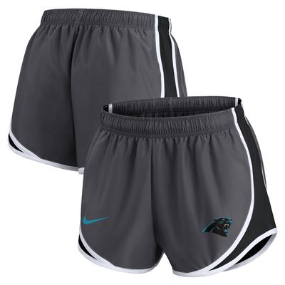 Women's Nike Charcoal Carolina Panthers Logo Performance Tempo Shorts