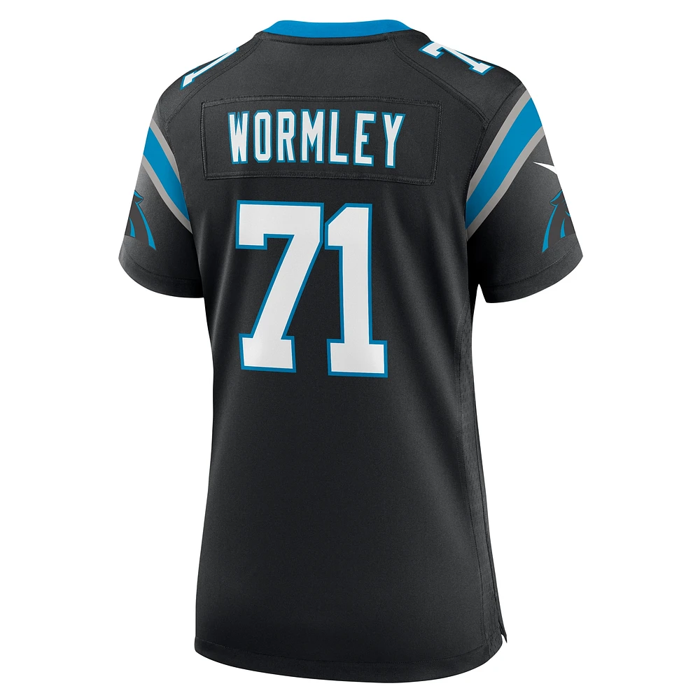 Maillot de match Nike Chris Wormley des Panthers la Caroline noir pour femme