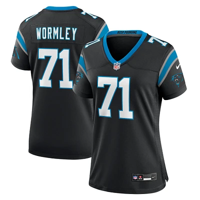 Maillot de match Nike Chris Wormley des Panthers la Caroline noir pour femme