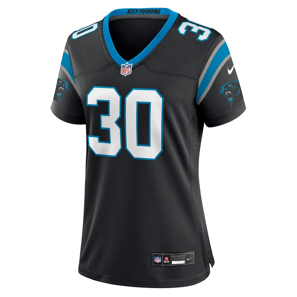 Maillot de match d'équipe Nike Chuba Hubbard Black Carolina Panthers pour femme