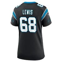 Maillot de match Nike Damien Lewis noir Carolina Panthers pour femme