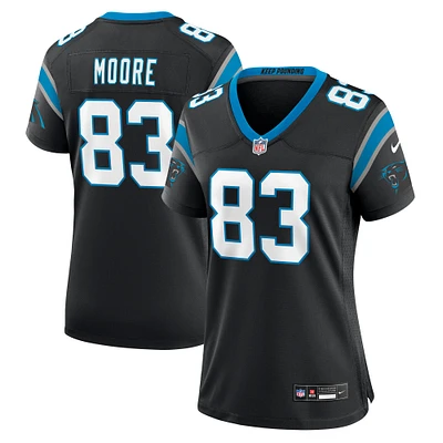 Maillot de match Nike David Moore noir Carolina Panthers pour femme