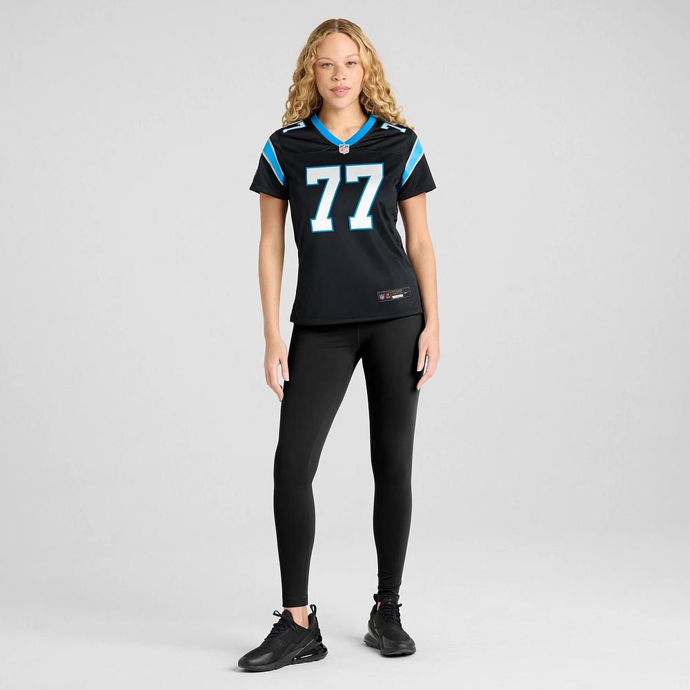 Maillot de match l'équipe Nike Deonte Brown Black Carolina Panthers pour femme