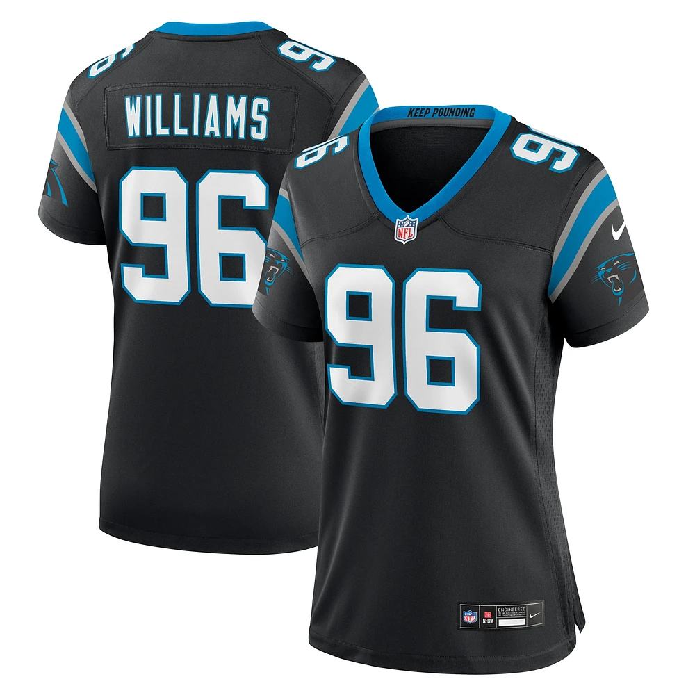 Maillot de joueur match Nike DeShawn Williams des Panthers la Caroline noir pour femme