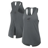 Women's Nike Gray Carolina Panthers Glory Crisscross Performance Tank Top