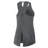 Women's Nike Gray Carolina Panthers Glory Crisscross Performance Tank Top