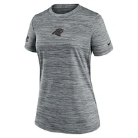 T-shirt Nike gris Carolina Panthers Sideline Velocity Performance pour femme