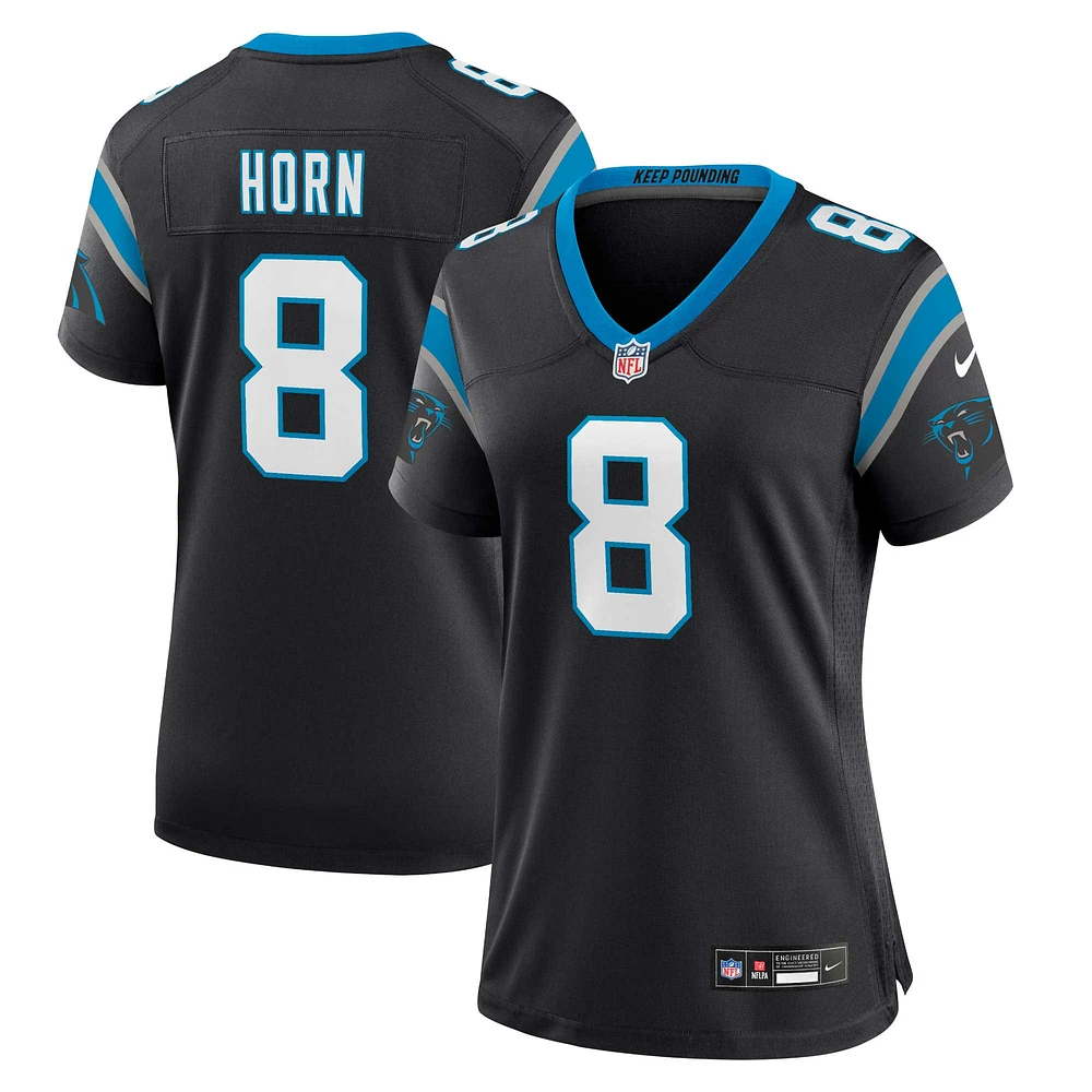 Maillot de joueur Nike Jaycee Horn noir Carolina Panthers pour femme