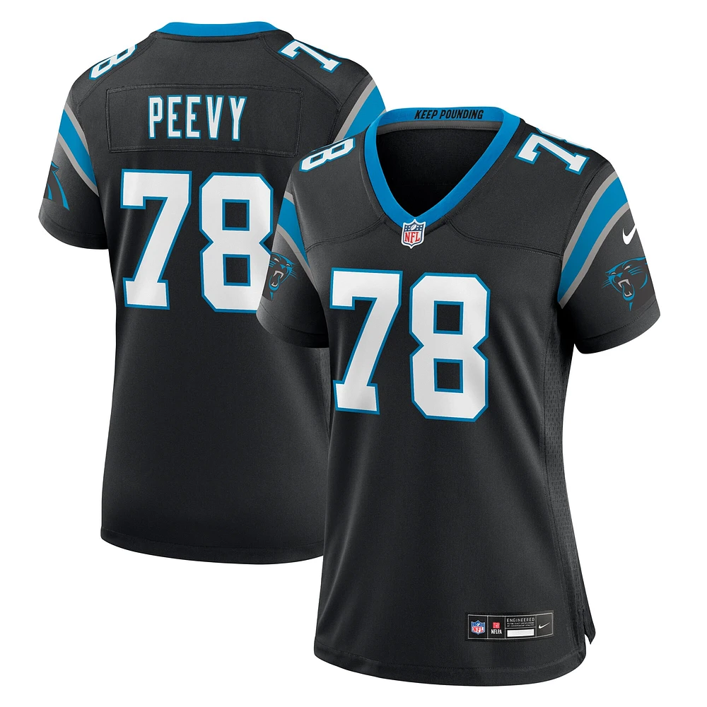 Maillot de match Nike Jayden Peevy pour femmes, noir, Carolina Panthers