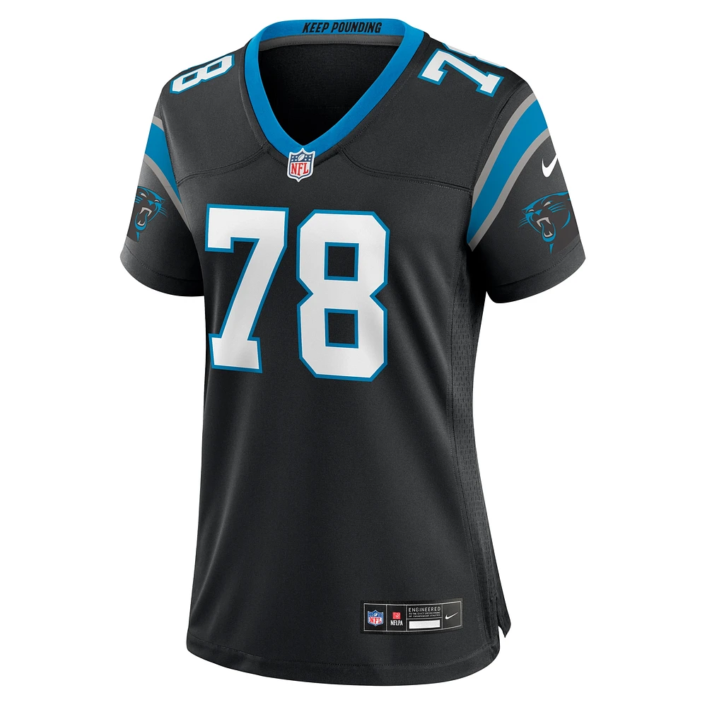 Maillot de match Nike Jayden Peevy pour femmes, noir, Carolina Panthers