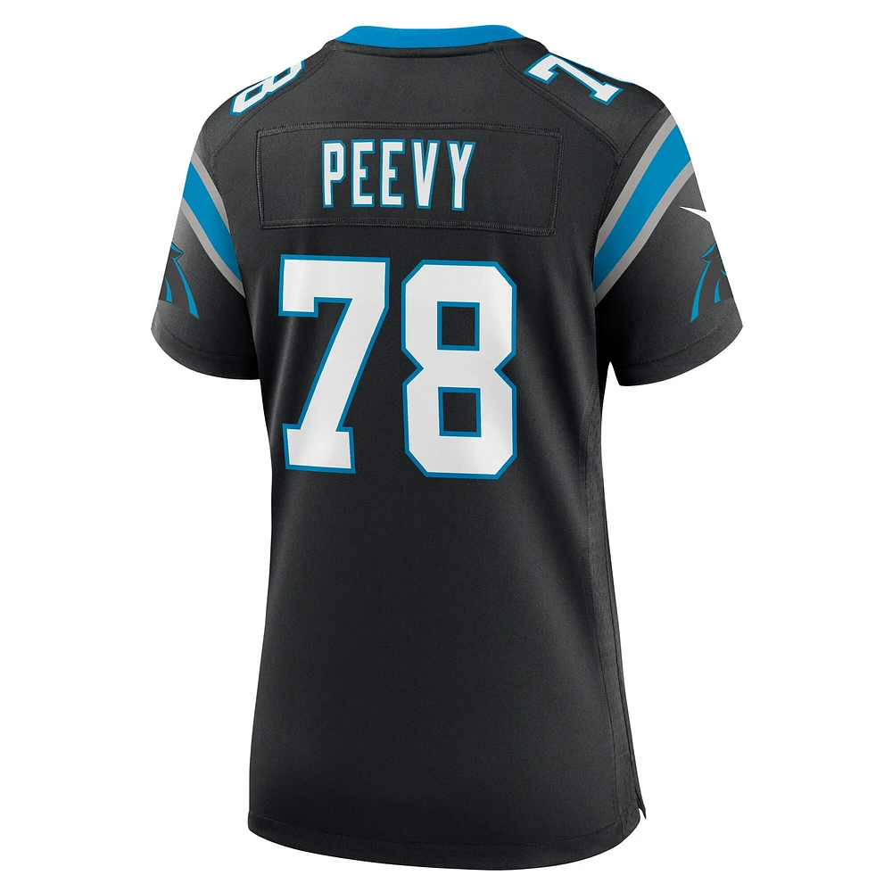 Maillot de match Nike Jayden Peevy pour femmes, noir, Carolina Panthers