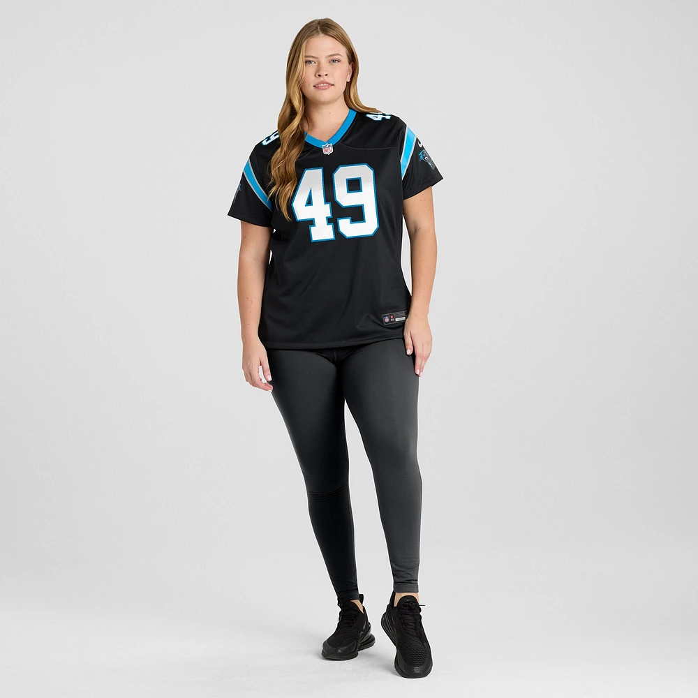 Maillot de match Nike Jon Rhattigan noir Carolina Panthers pour femme