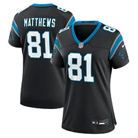 Maillot de match Nike Jordan Matthews noir Carolina Panthers pour femme