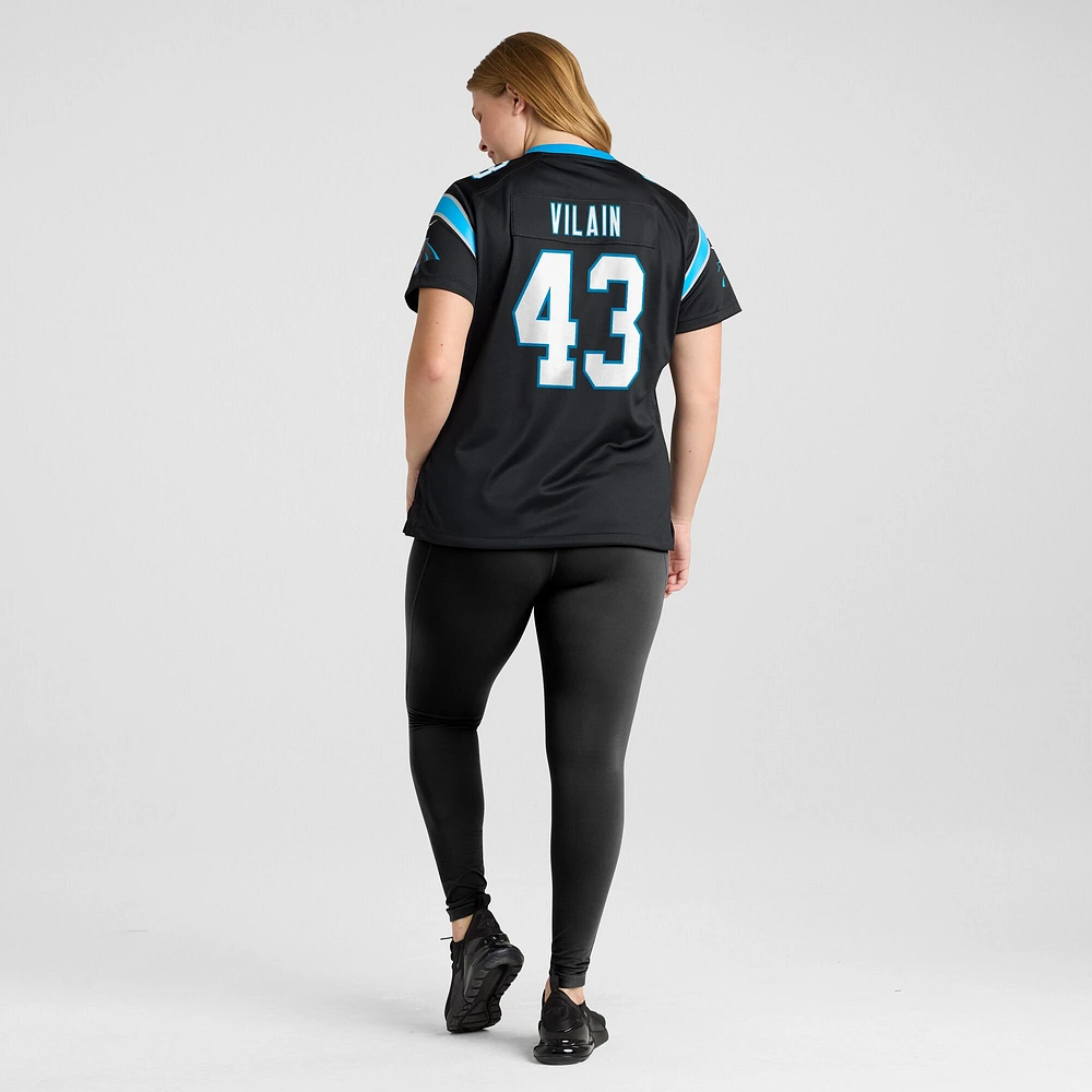 Maillot de match Nike Luiji Vilain pour femme, noir, Carolina Panthers