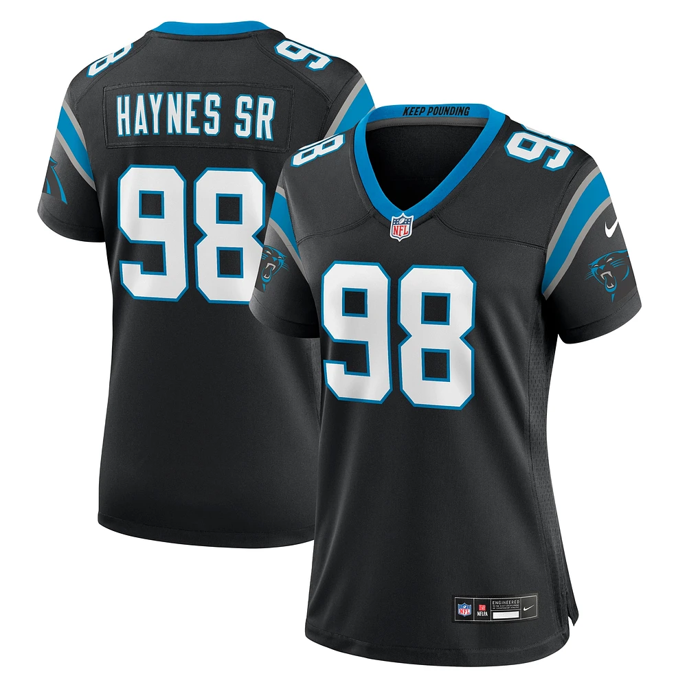 Maillot de match d'équipe Nike Marquis Haynes Sr. Black Carolina Panthers pour femme