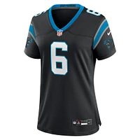 Maillot de match d'équipe des Panthers la Caroline noirs pour femme Nike Miles Sanders