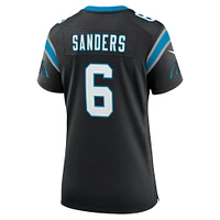 Maillot de match d'équipe des Panthers la Caroline noirs pour femme Nike Miles Sanders