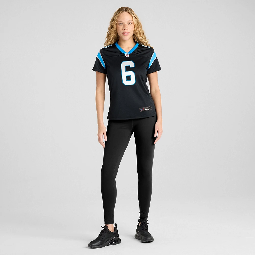 Maillot de match d'équipe des Panthers la Caroline noirs pour femme Nike Miles Sanders