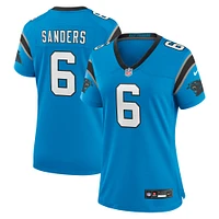 Maillot de match d'équipe des Panthers la Caroline pour femme Nike Miles Sanders bleu