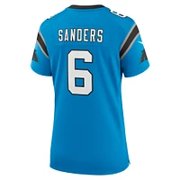 Maillot de match d'équipe des Panthers la Caroline pour femme Nike Miles Sanders bleu