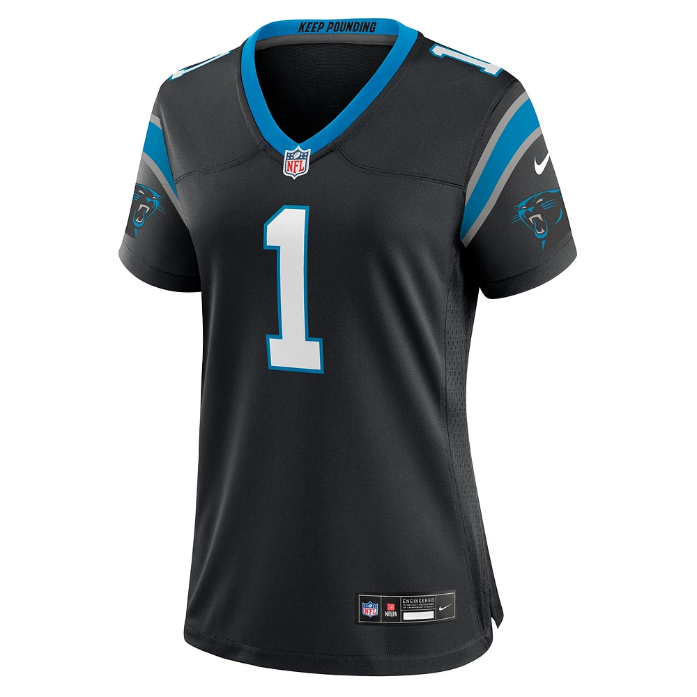 Women's Nike Number 1 Bride Black Carolina Panthers Game Jersey