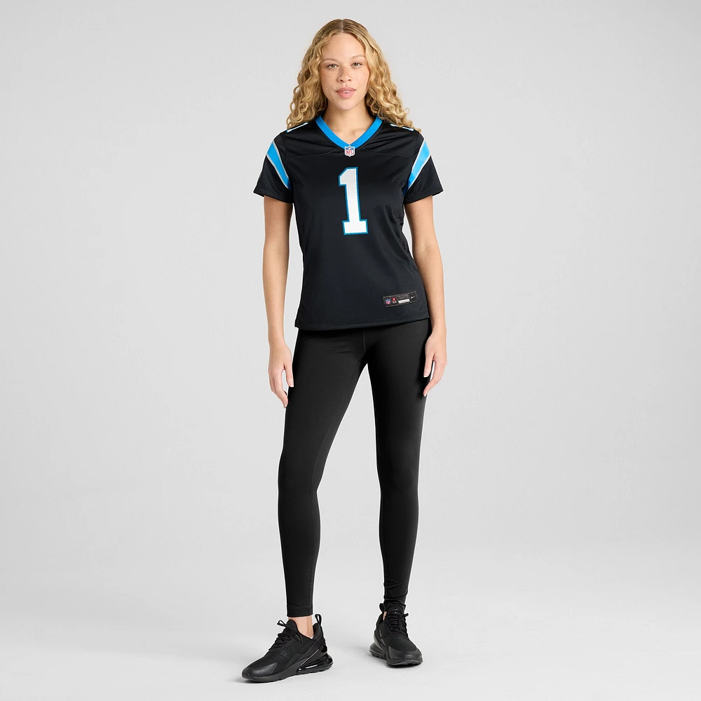 Women's Nike Number 1 Bride Black Carolina Panthers Game Jersey